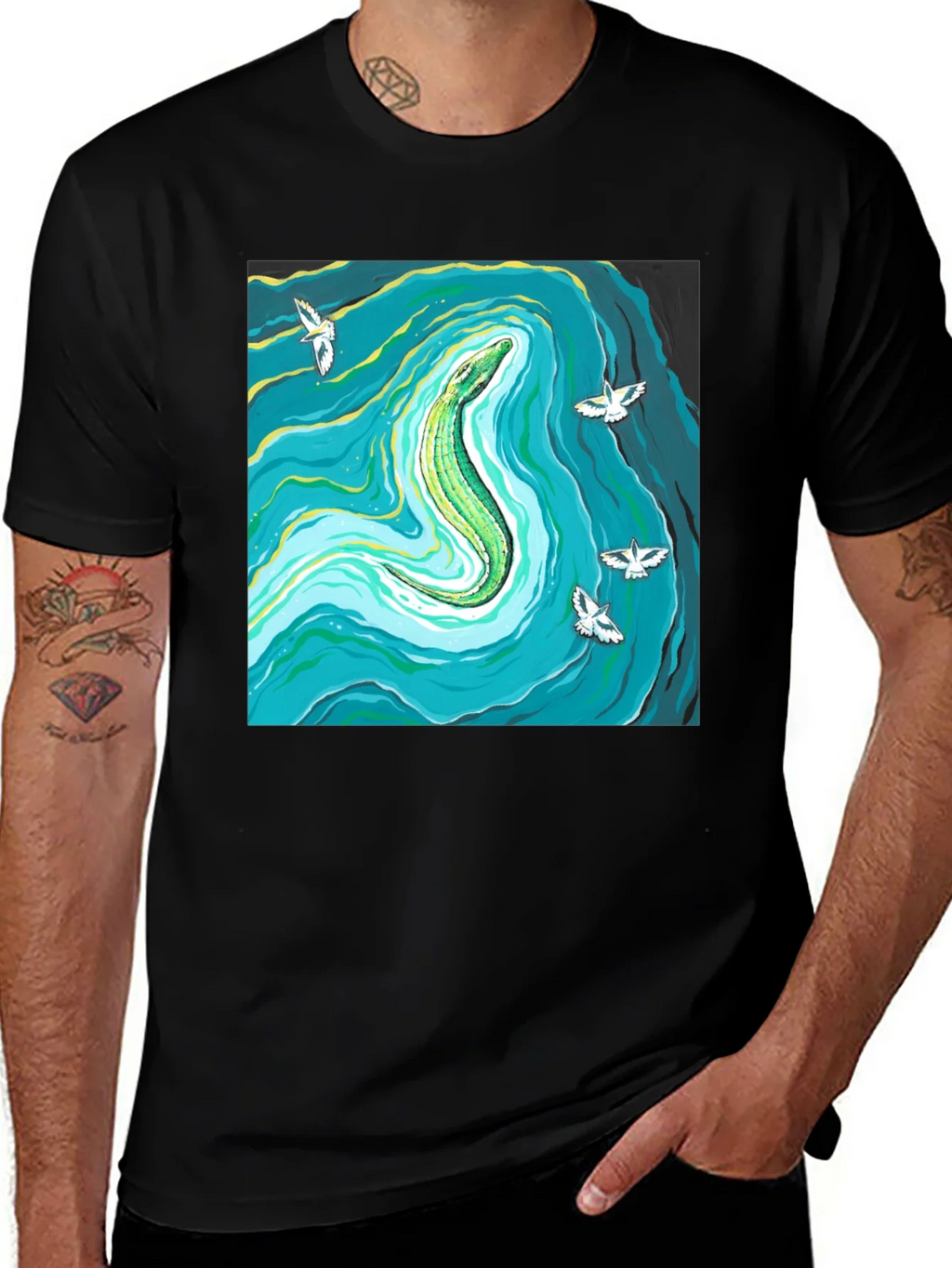 Reptile River Graphic Tee - Mens Black T-Shirt product image 1