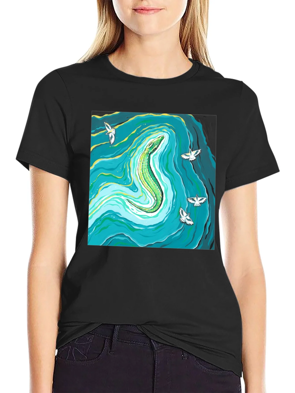 Reptile River Graphic Tee - Mens Black T-Shirt product image 2
