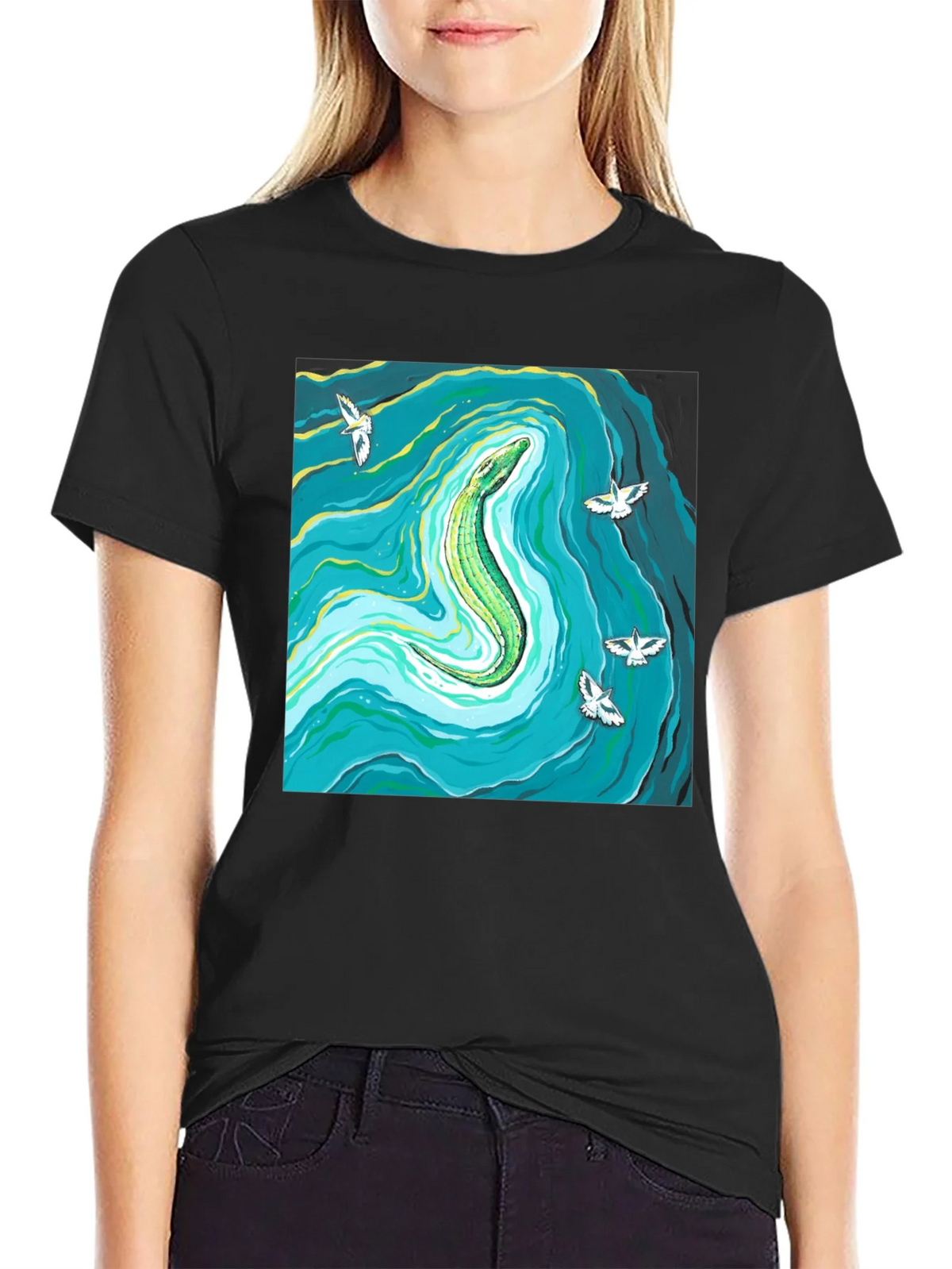 Reptile River Graphic Tee - Mens Black T-Shirt product image 2