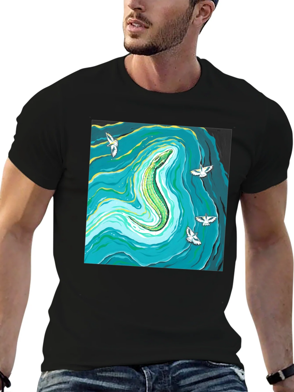 Reptile River Graphic Tee - Mens Black T-Shirt product image 6