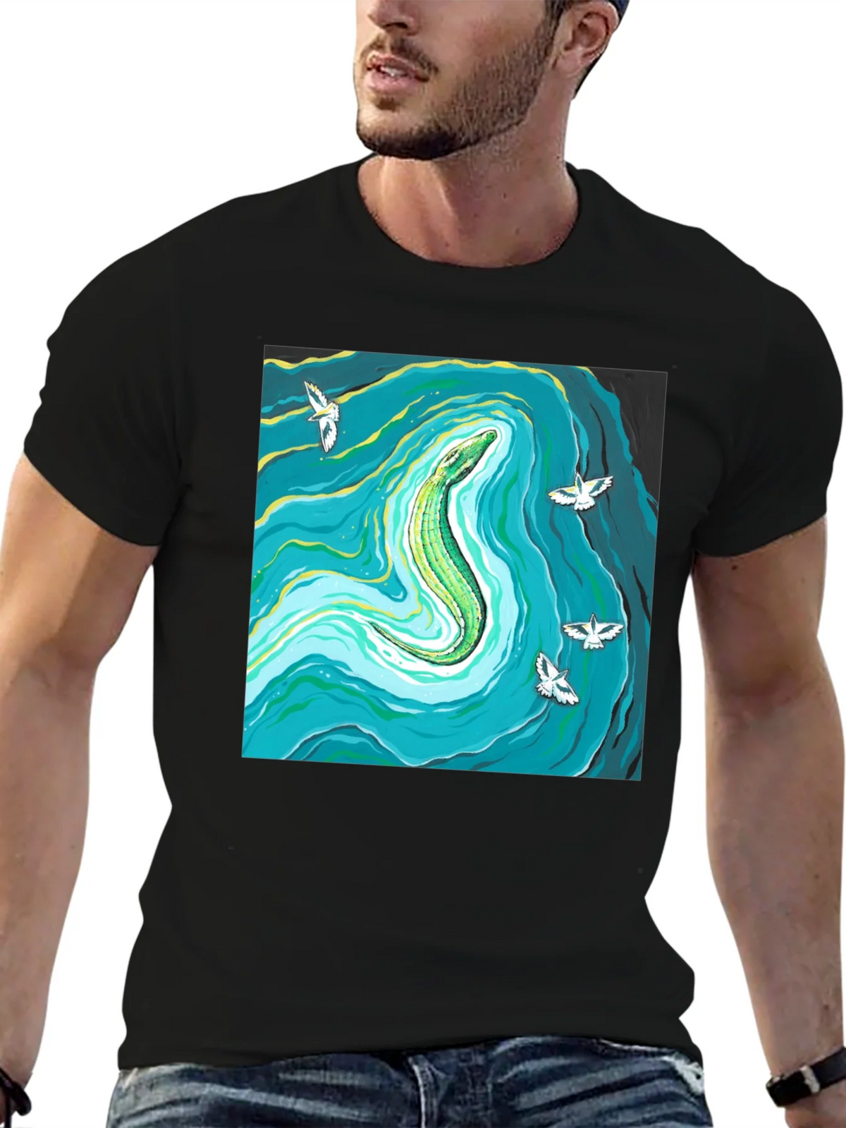 Reptile River Graphic Tee - Mens Black T-Shirt product image 6