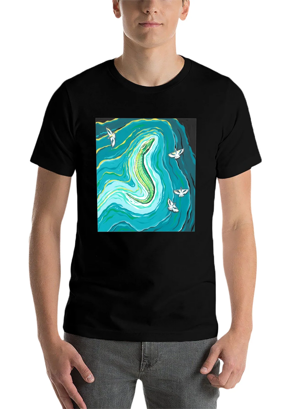 Reptile River Graphic Tee - Mens Black T-Shirt product image 4