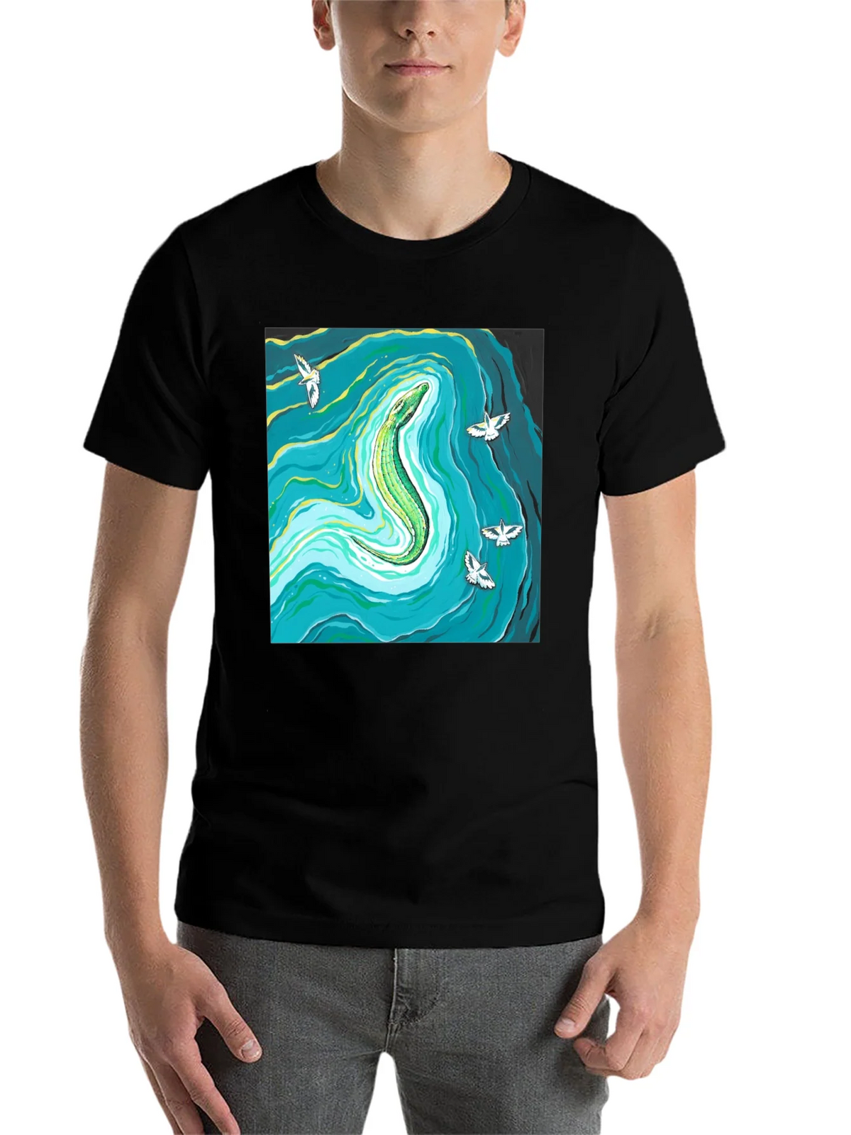 Reptile River Graphic Tee - Mens Black T-Shirt product image 4