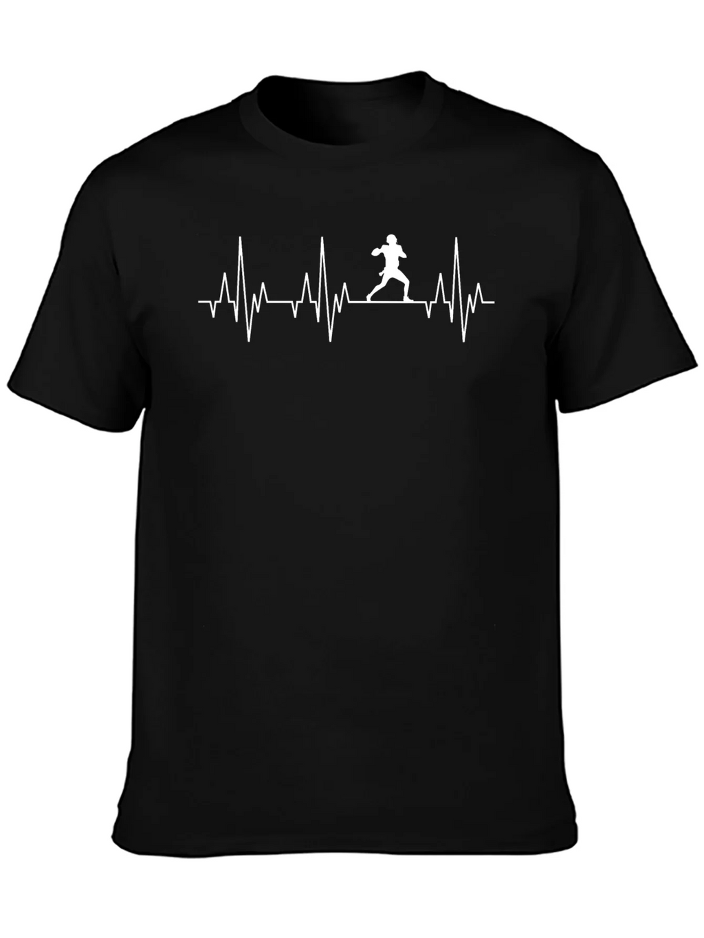 Football Heartbeat Graphic T-Shirt - Black product image 3