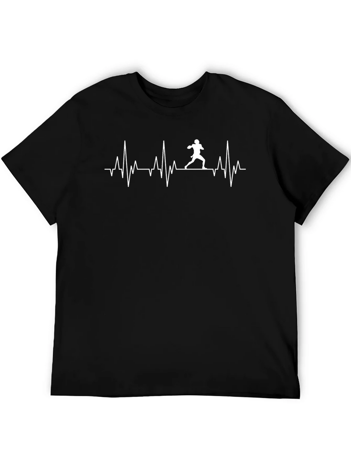 Football Heartbeat Graphic T-Shirt - Black product image 5