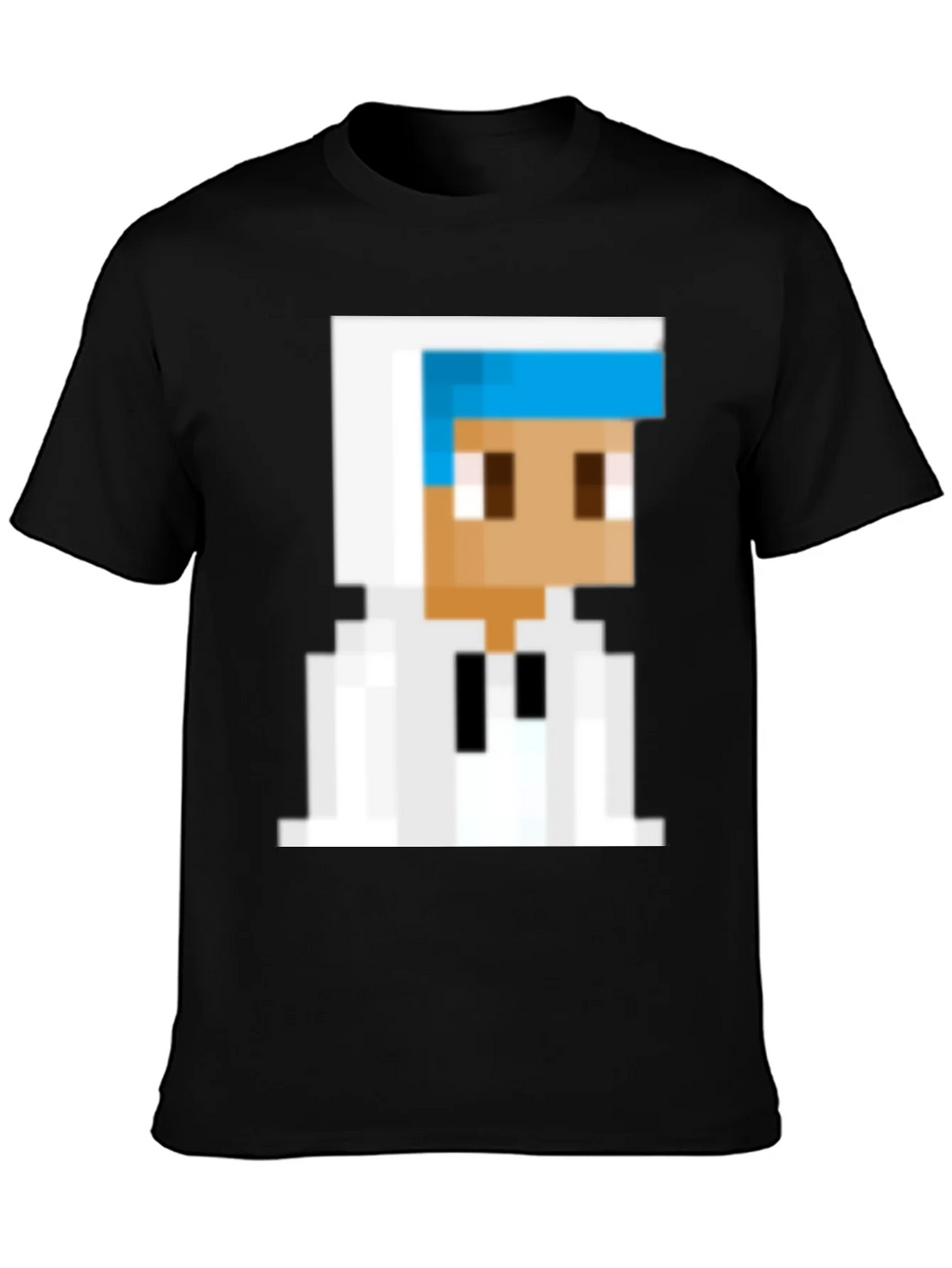 Pixelated Character Graphic Tee - Black Cotton Blend product image 3