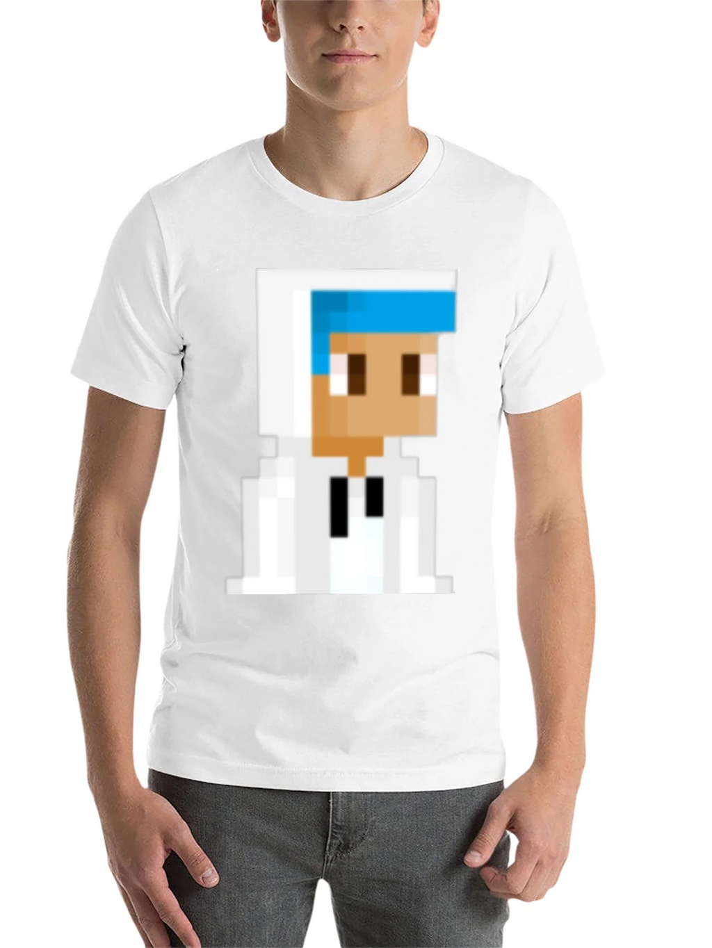 Pixelated Character Graphic Tee - Black Cotton Blend product image 10