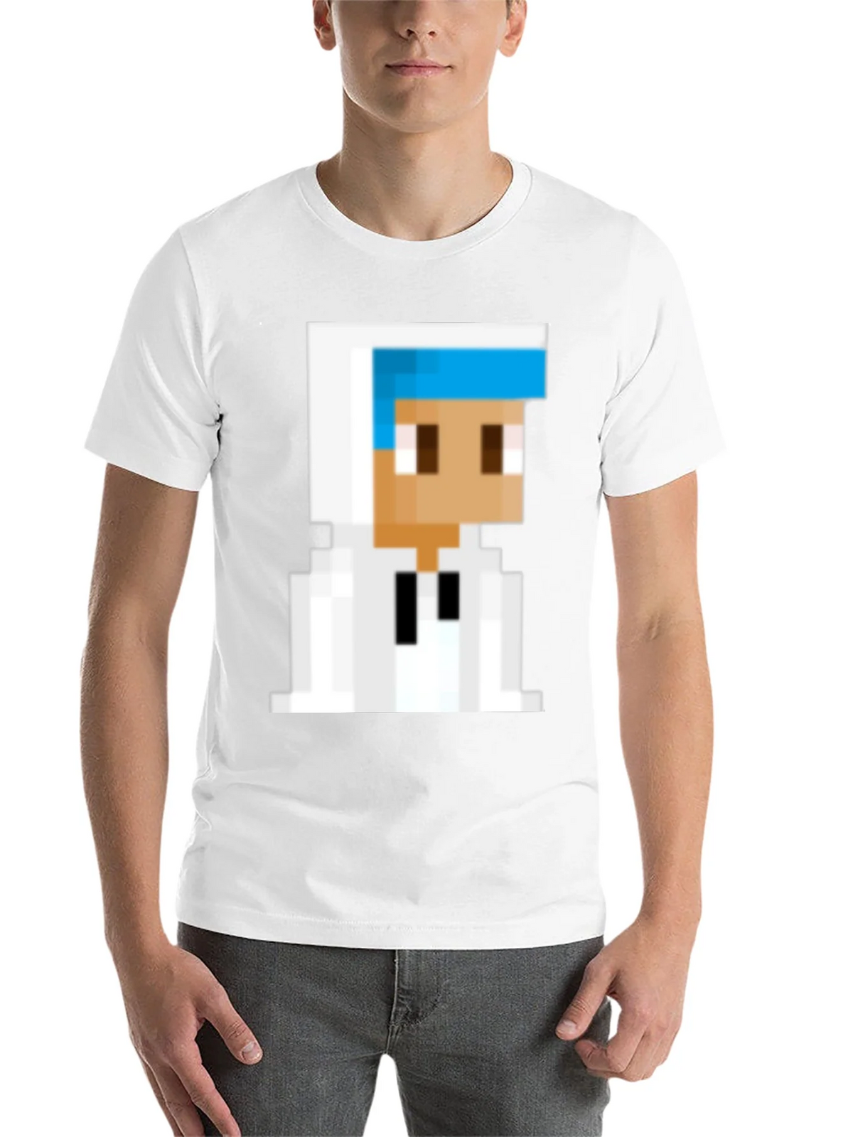 Pixelated Character Graphic Tee - Black Cotton Blend product image 10