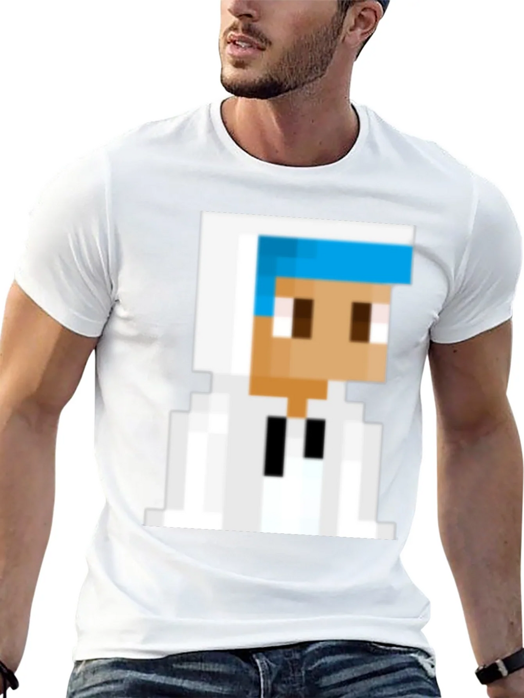 Pixelated Character Graphic Tee - Black Cotton Blend product image 12