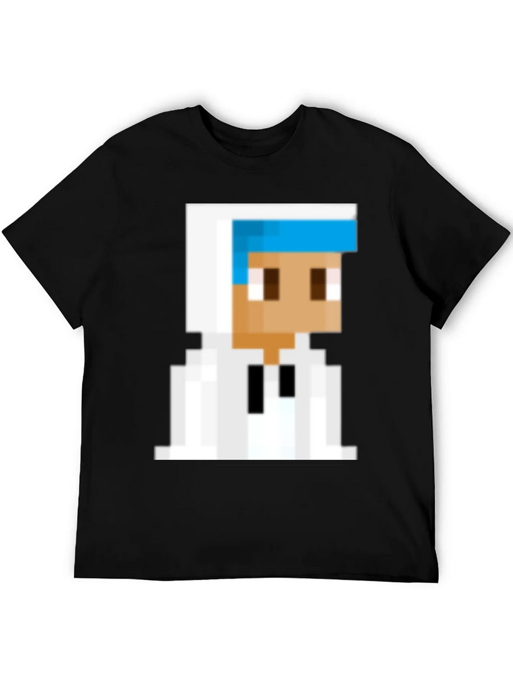Pixelated Character Graphic Tee - Black Cotton Blend product image 5