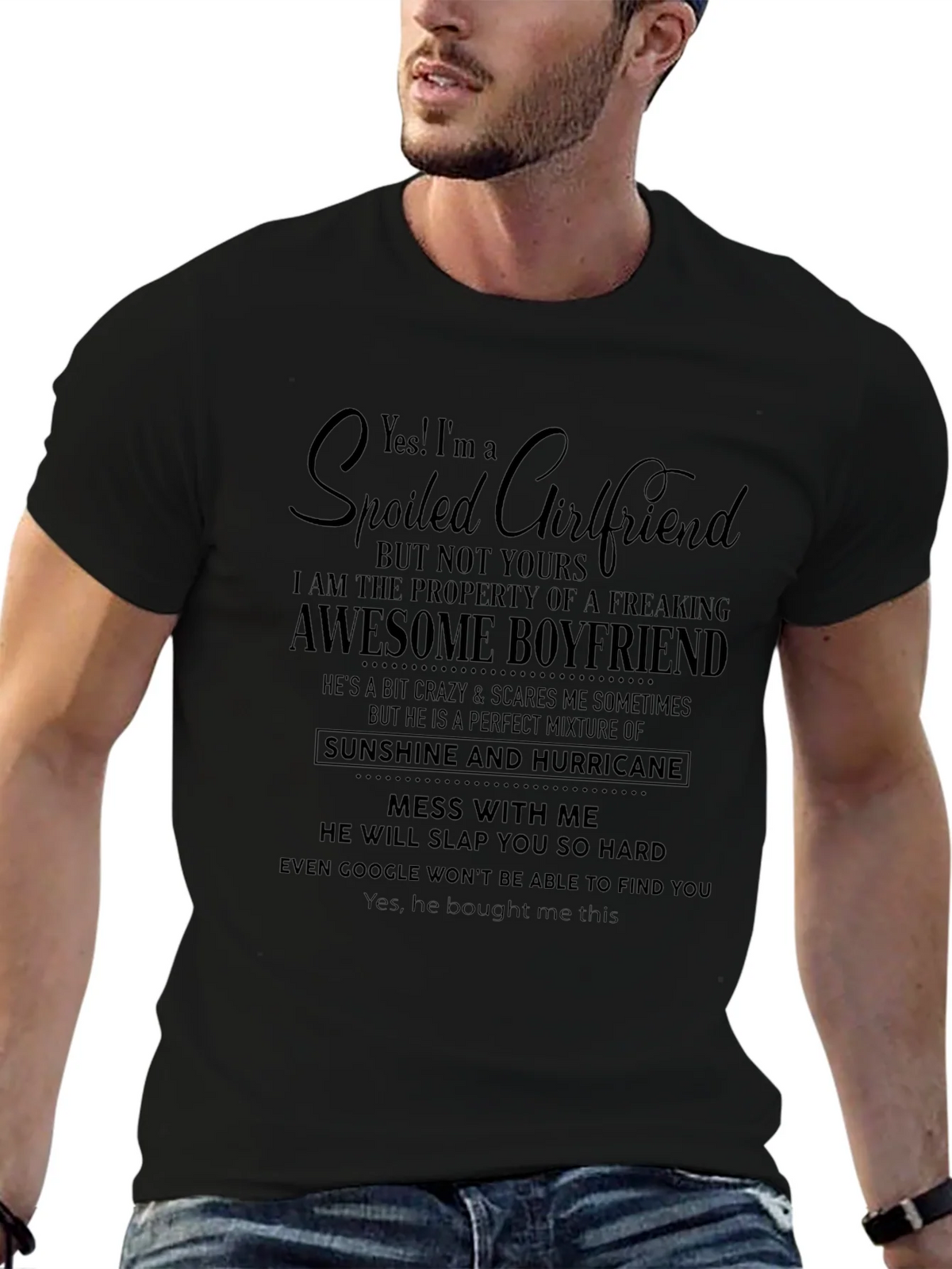 Spoiled Girlfriend Awesome Boyfriend Graphic Tee product image 6