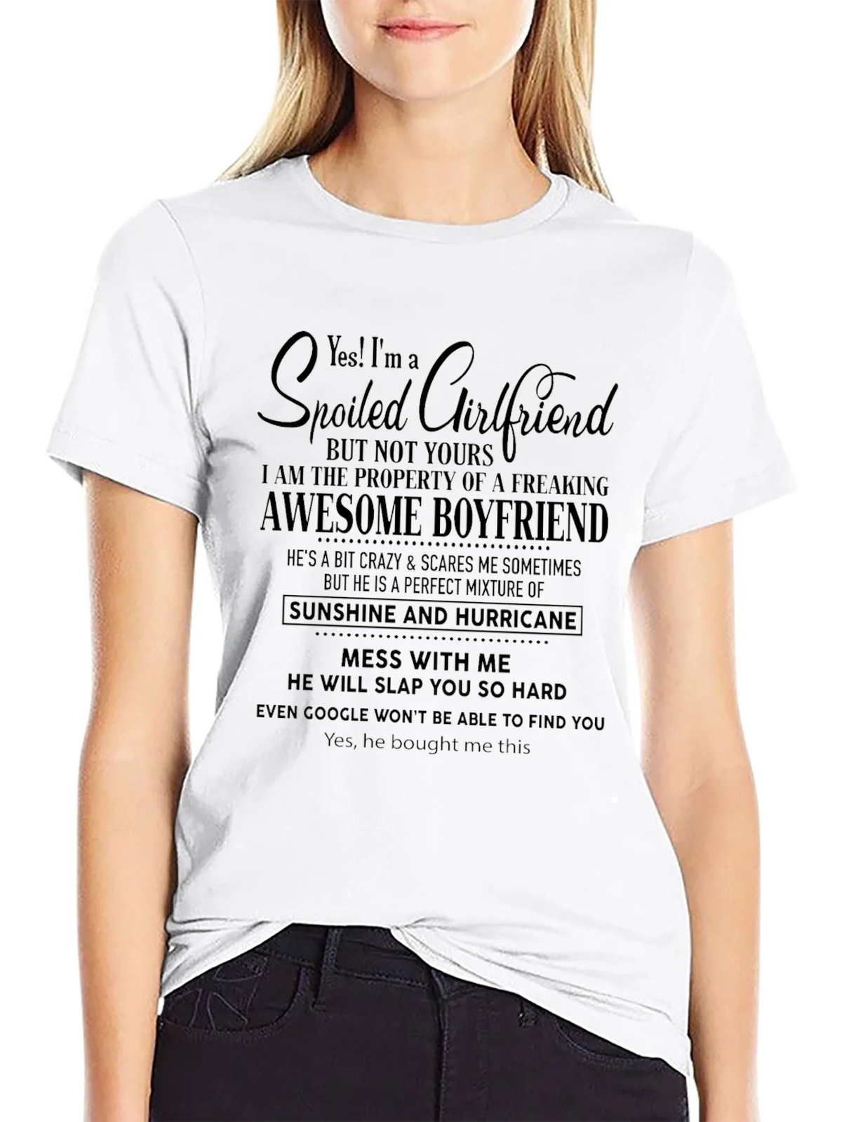 Spoiled Girlfriend Awesome Boyfriend Graphic Tee product image 8