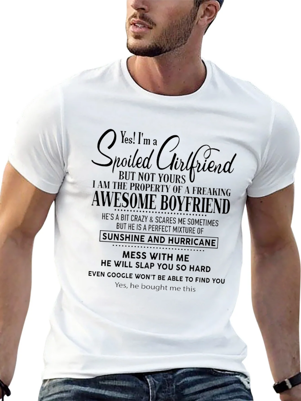 Spoiled Girlfriend Awesome Boyfriend Graphic Tee product image 12