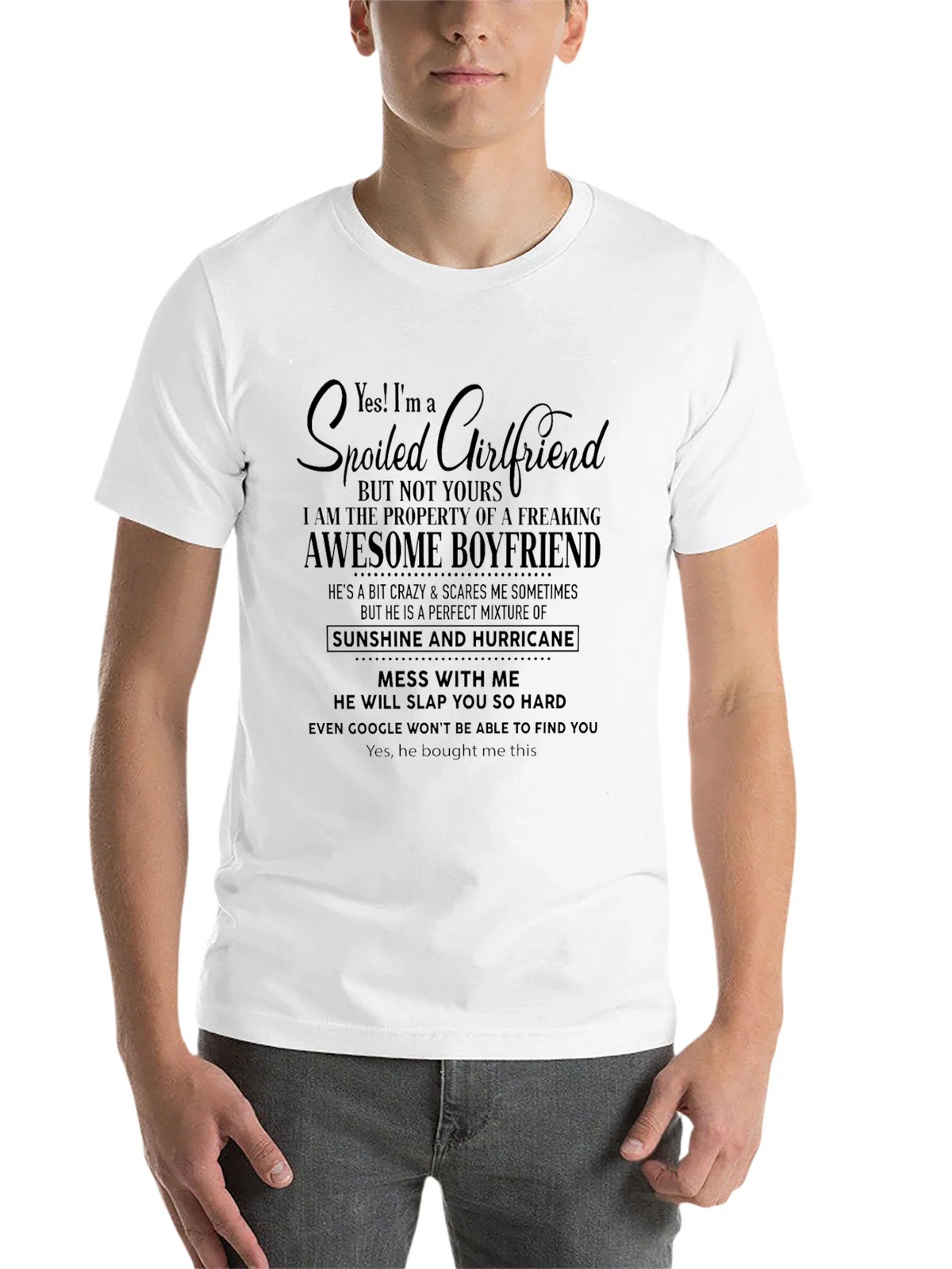 Spoiled Girlfriend Awesome Boyfriend Graphic Tee product image 10