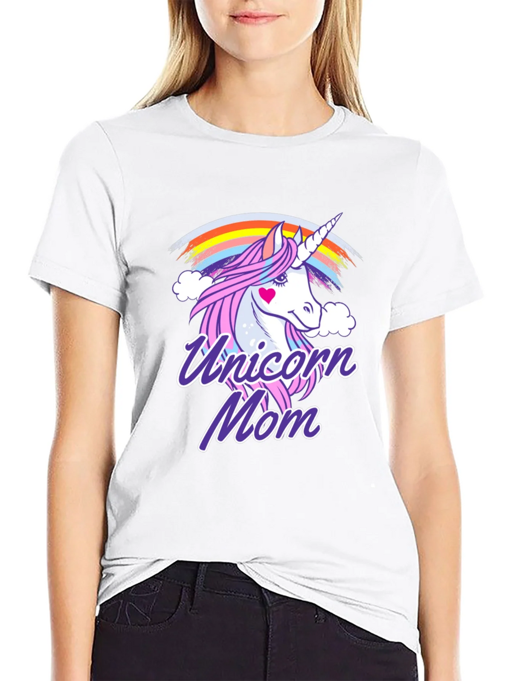 Unicorn Mom Graphic T-Shirt - Cute Rainbow Design product image 8