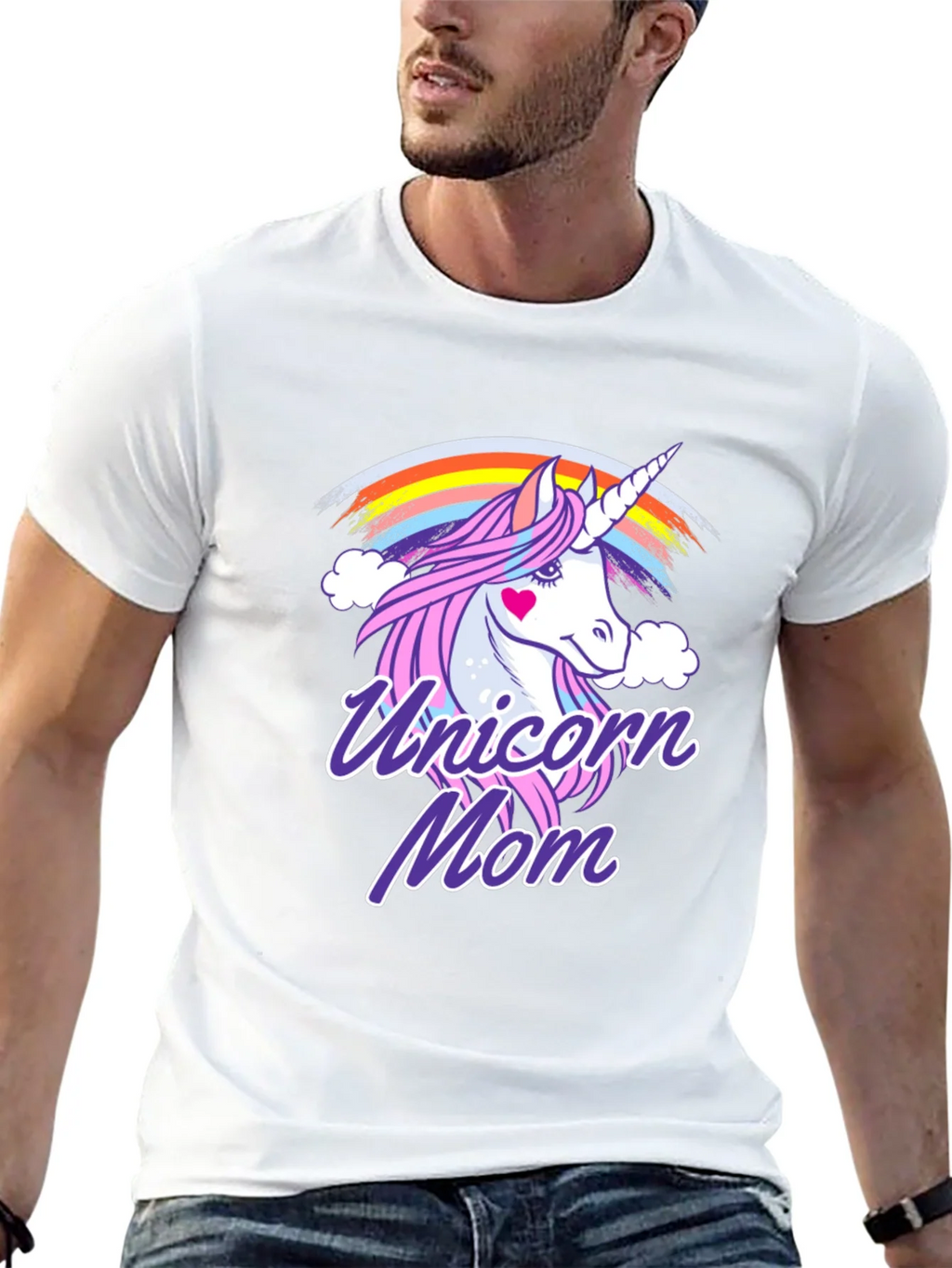 Unicorn Mom Graphic T-Shirt - Cute Rainbow Design product image 12