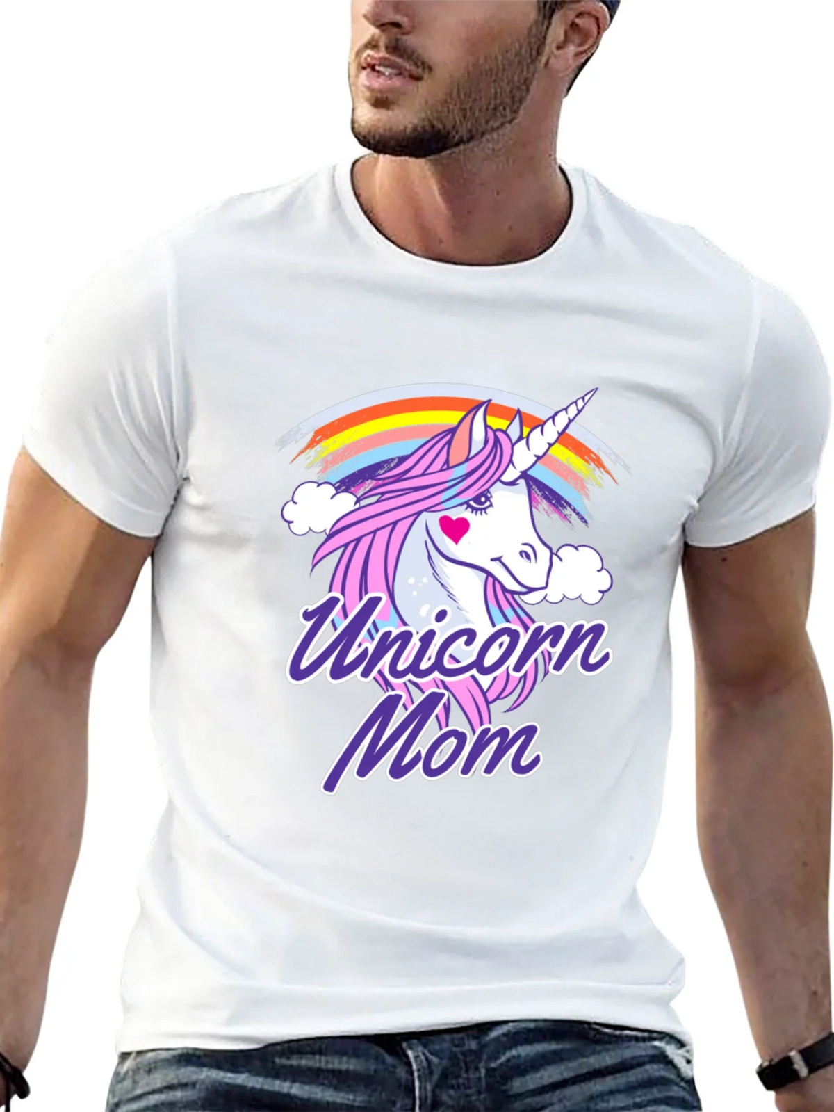 Unicorn Mom Graphic T-Shirt - Cute Rainbow Design product image 12