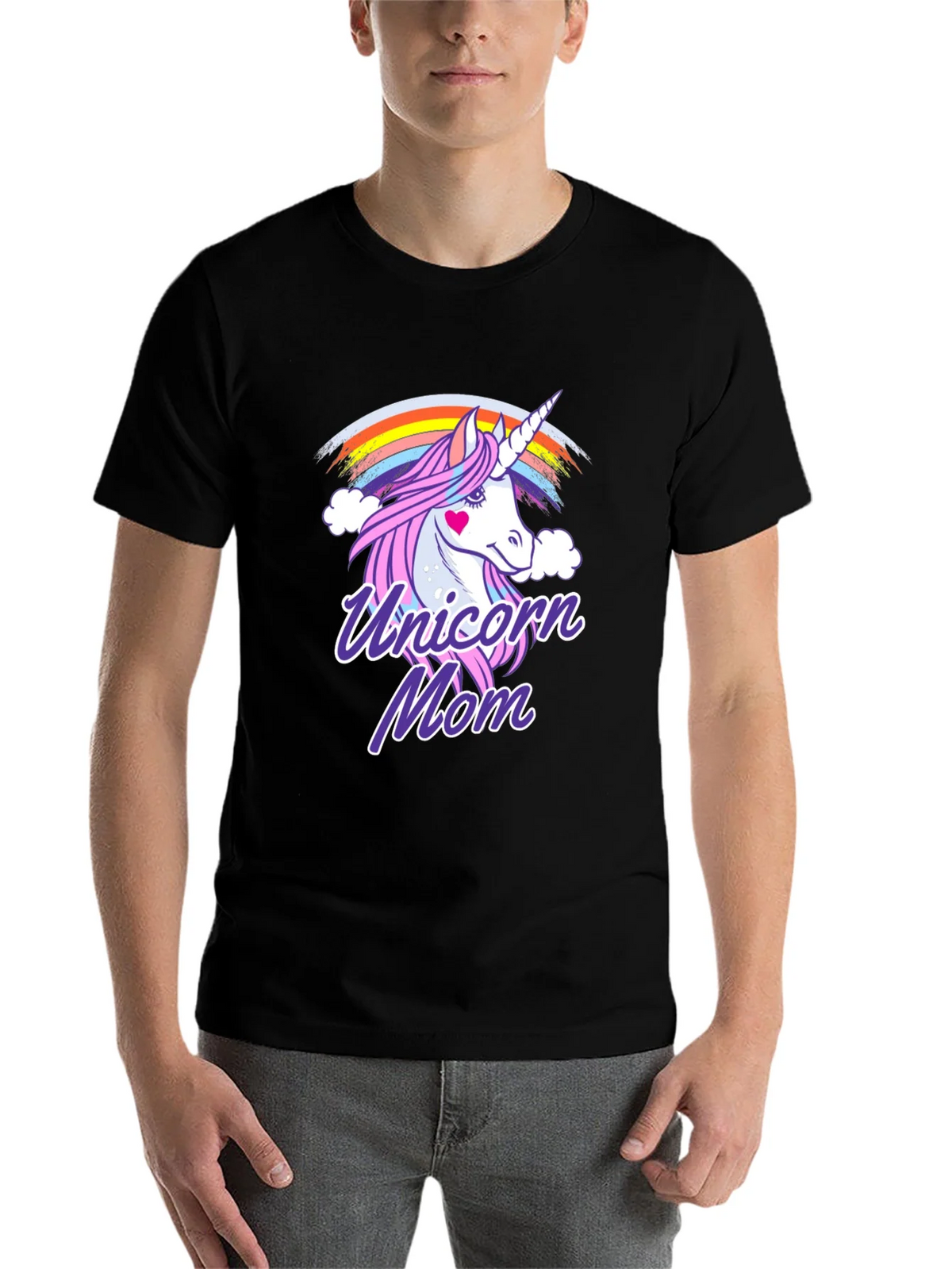 Unicorn Mom Graphic T-Shirt - Cute Rainbow Design product image 4