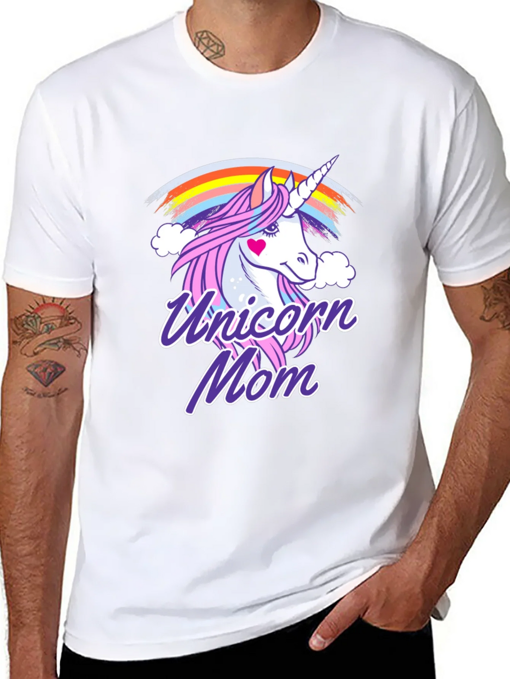 Unicorn Mom Graphic T-Shirt - Cute Rainbow Design product image 7