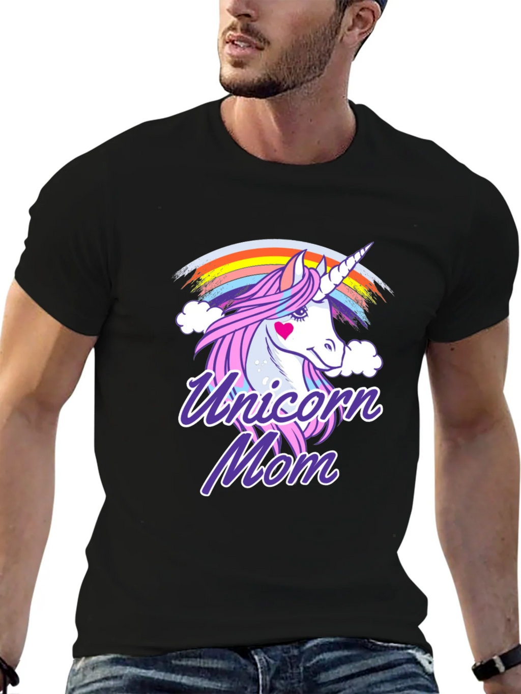 Unicorn Mom Graphic T-Shirt - Cute Rainbow Design product image 6