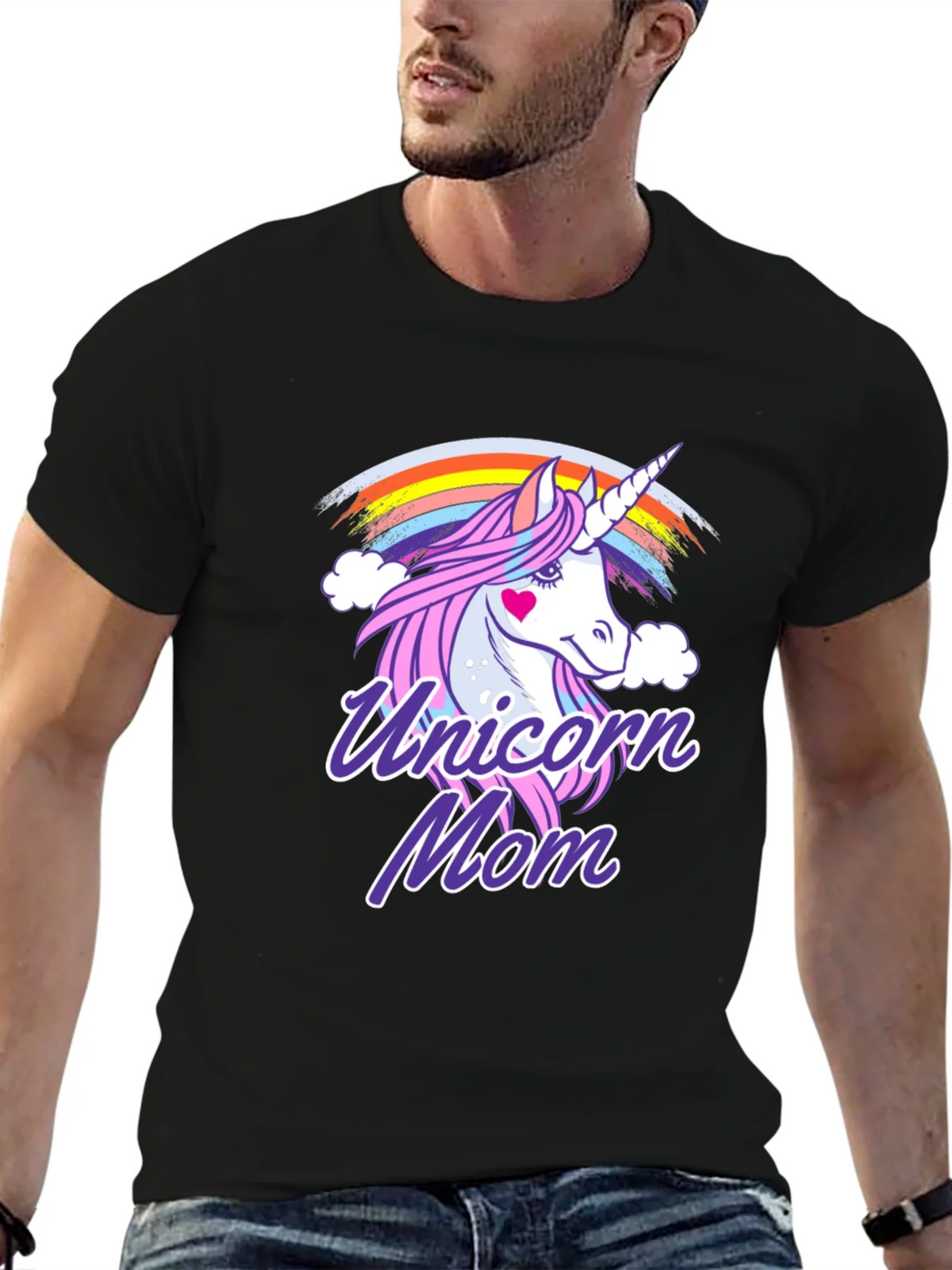 Unicorn Mom Graphic T-Shirt - Cute Rainbow Design product image 6