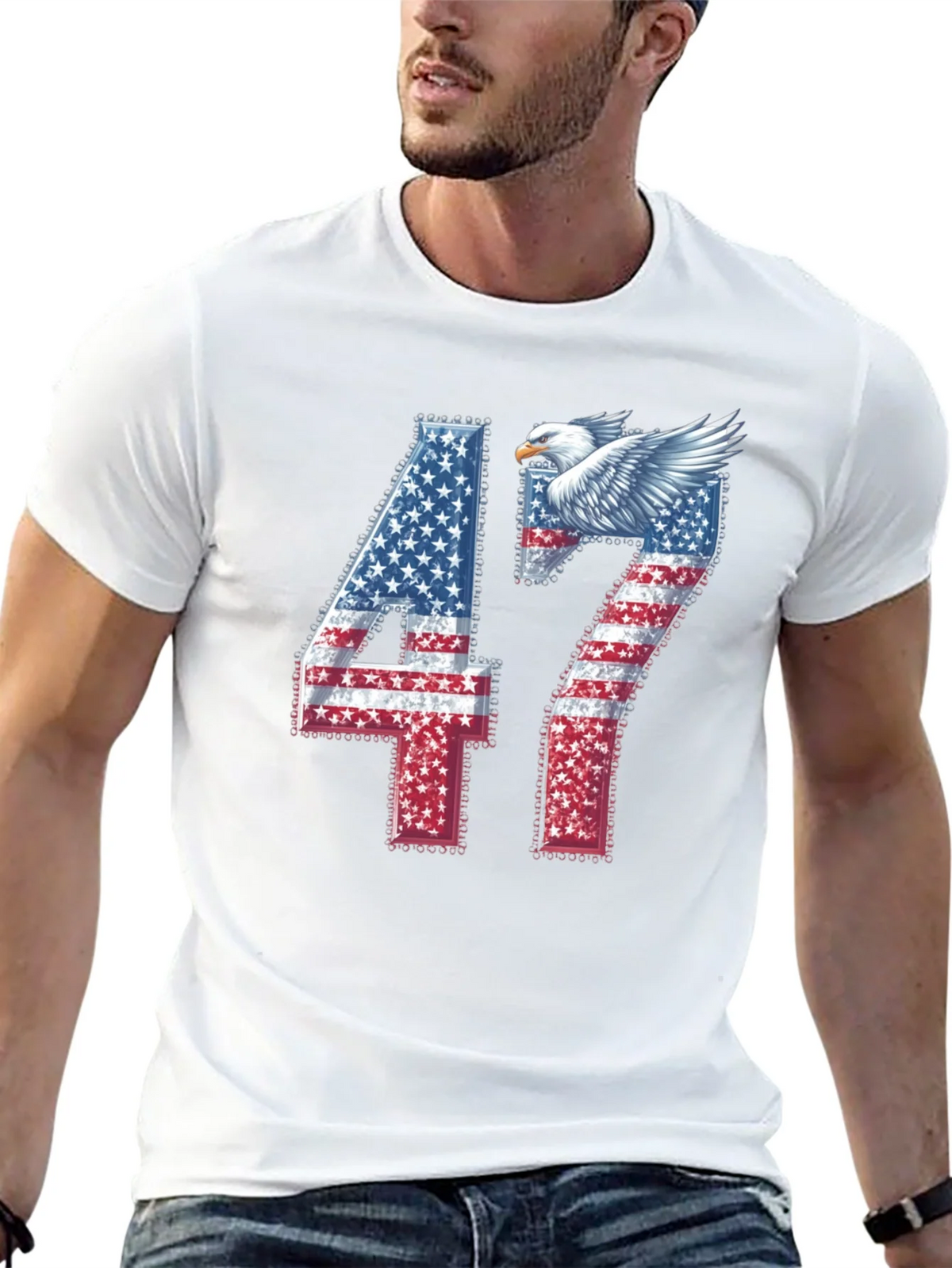 American Flag Eagle 47 Graphic Tee product image 12
