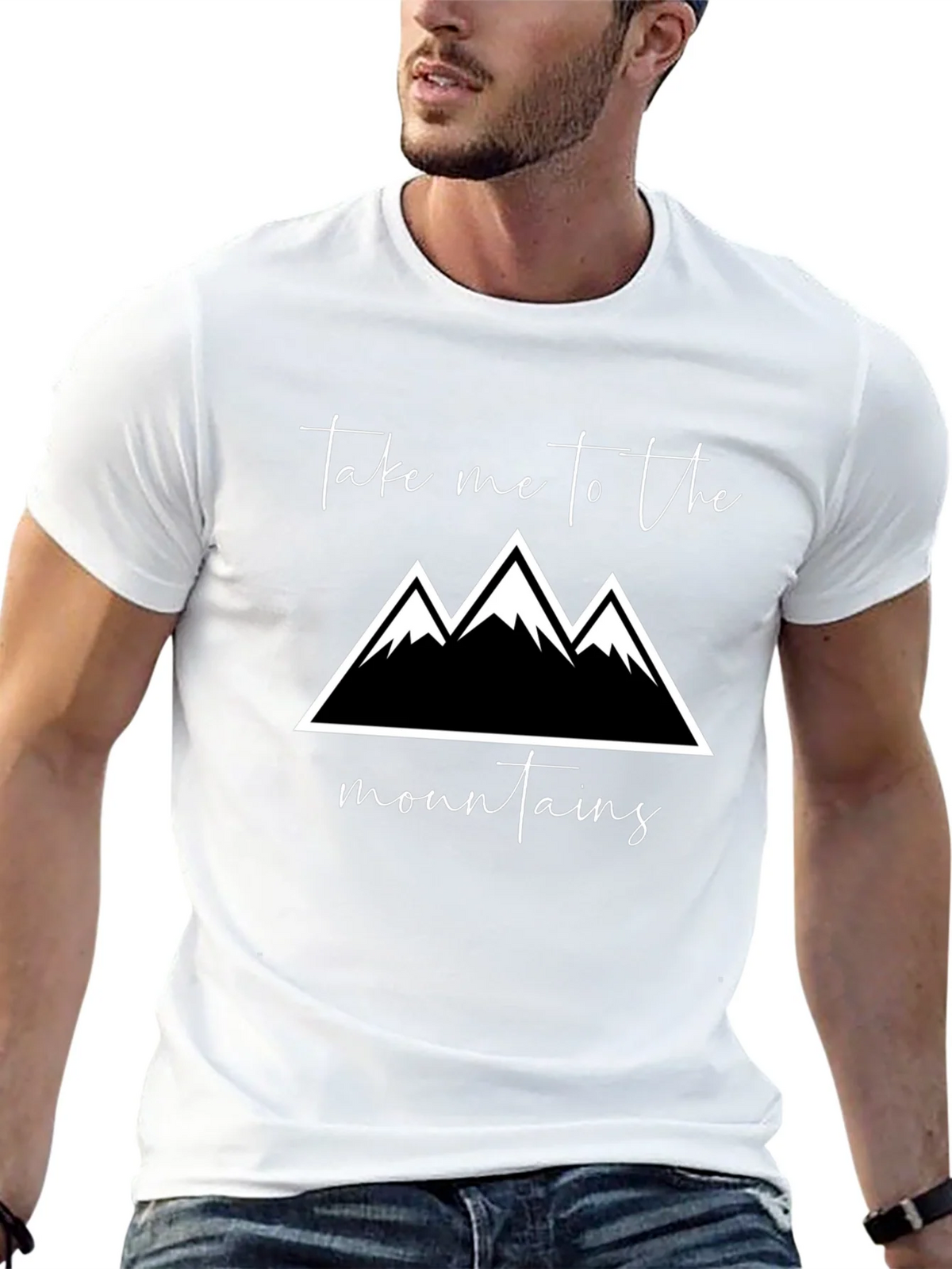Mountains Graphic Tee - Black Cotton T-Shirt product image 12
