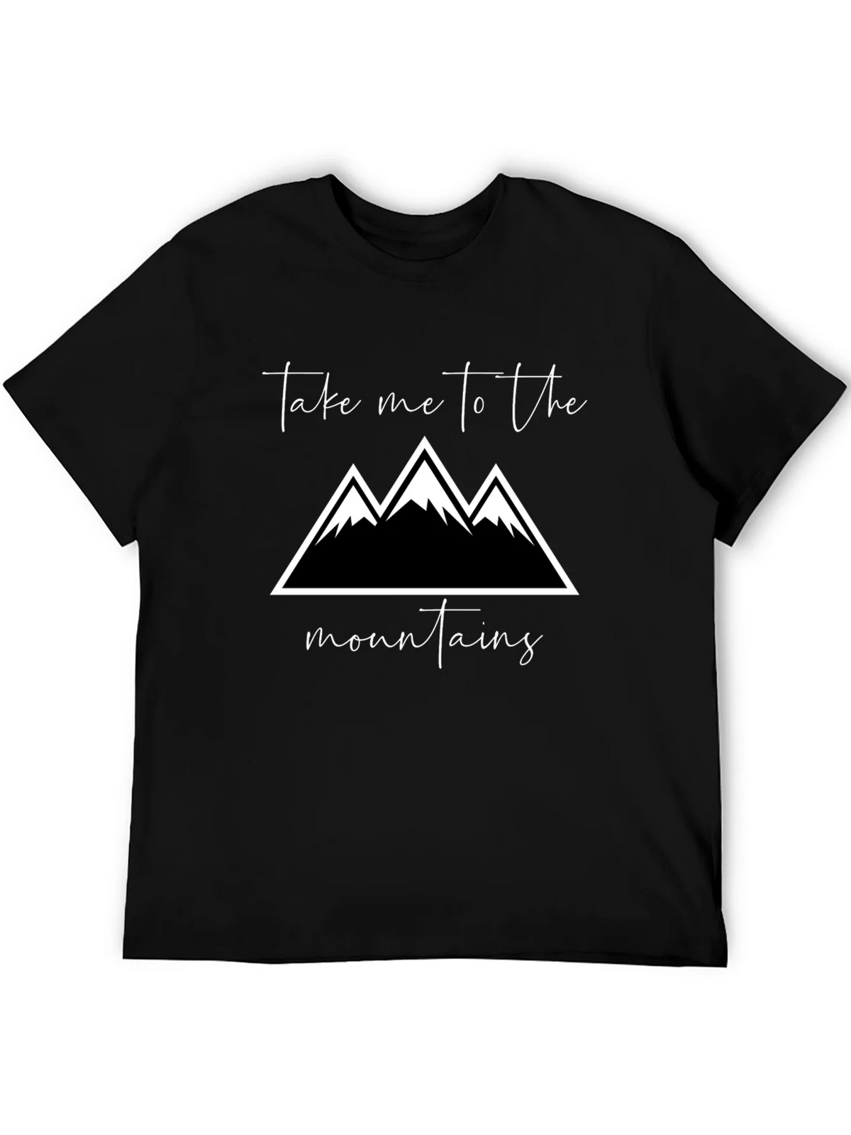 Mountains Graphic Tee - Black Cotton T-Shirt product image 5
