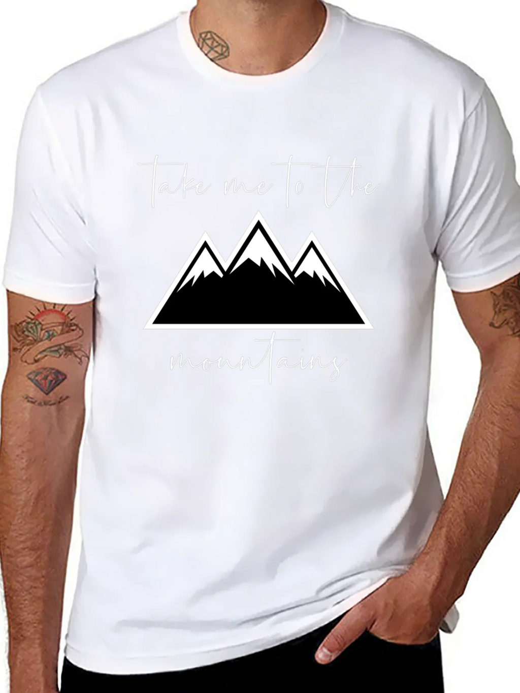 Mountains Graphic Tee - Black Cotton T-Shirt product image 7