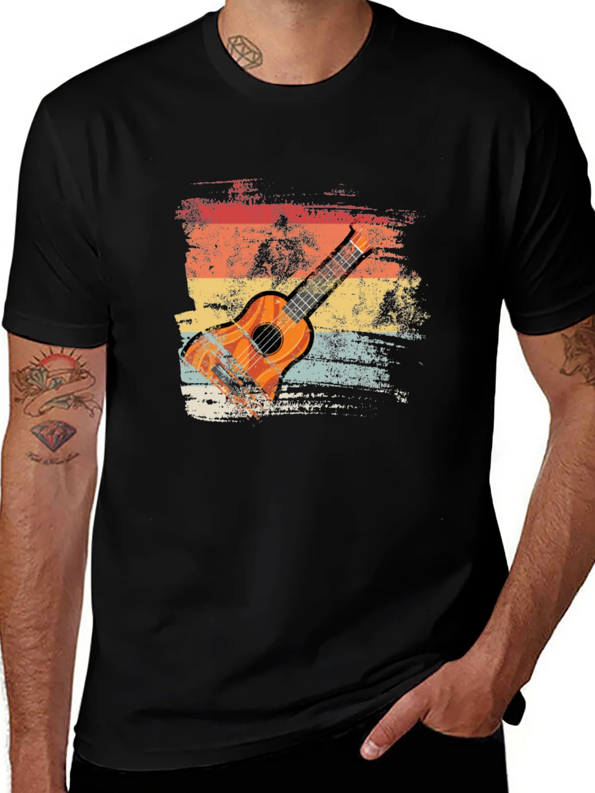 Retro Guitar Graphic T-Shirt product image 1