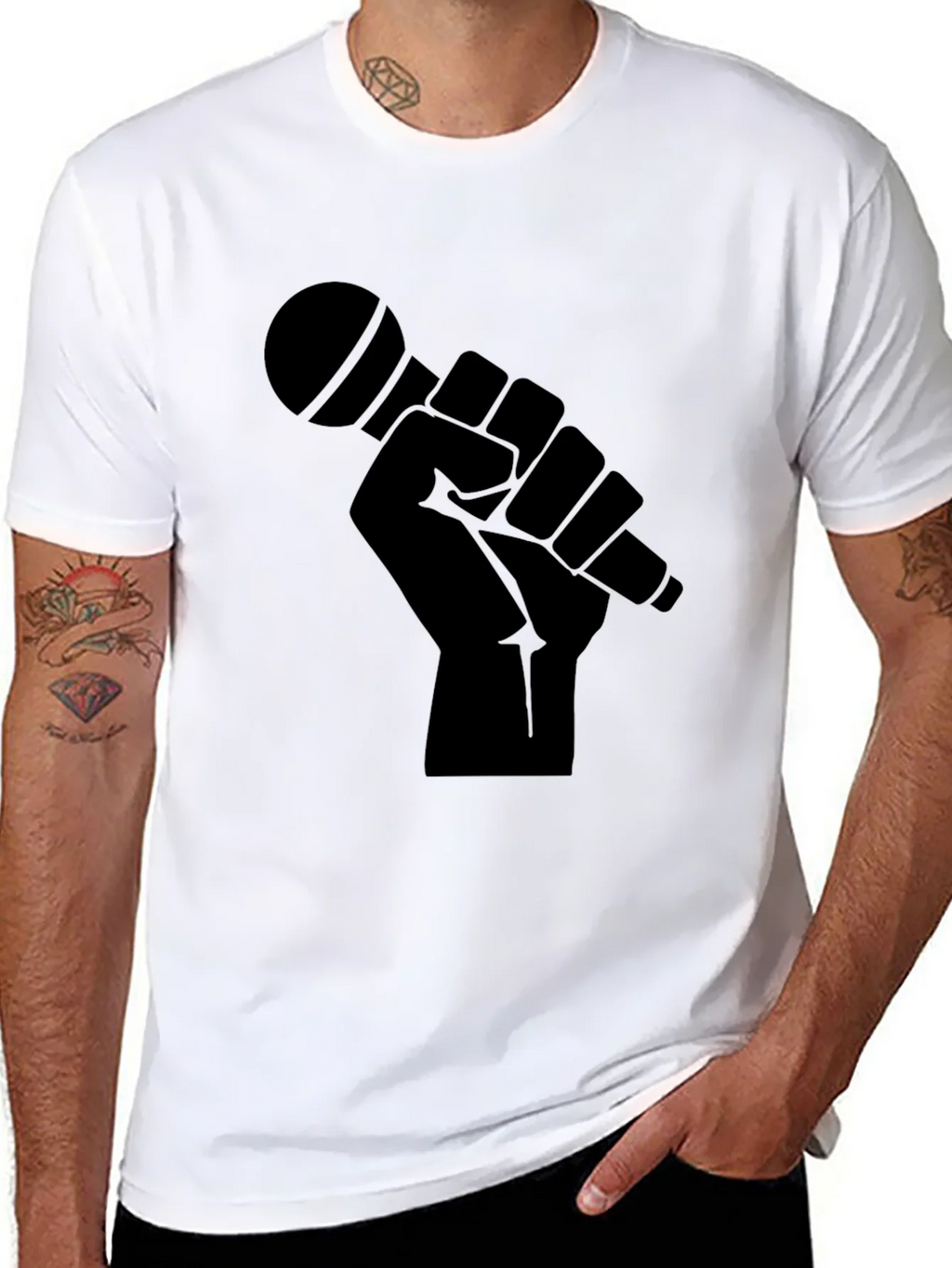 Black Microphone Graphic T-Shirt product image 7