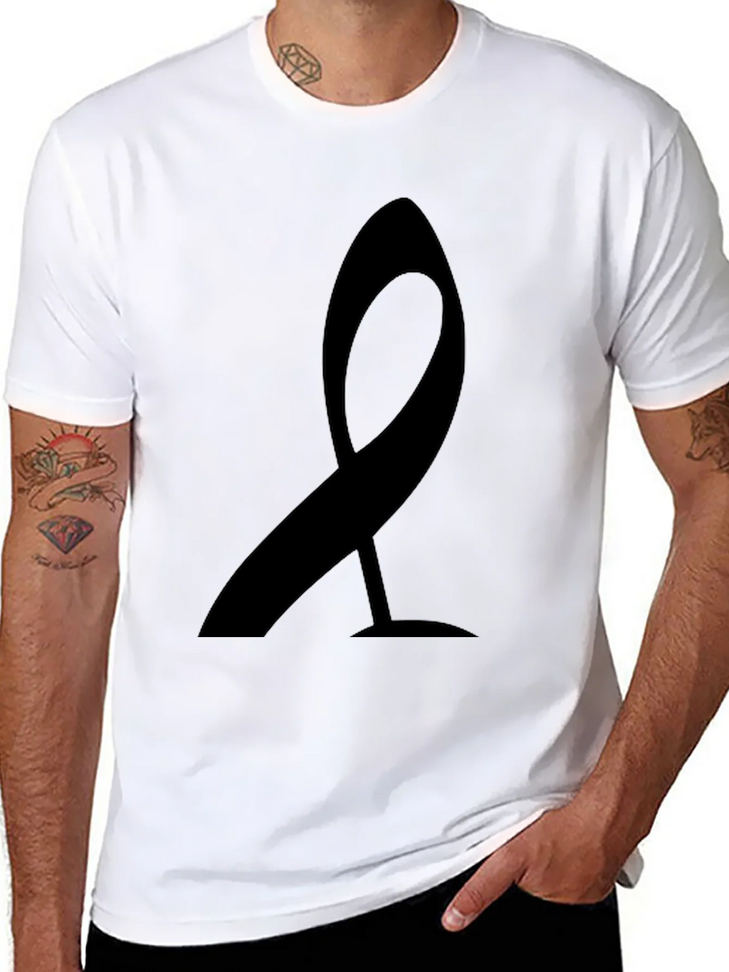 Modern Ribbon Graphic Tee - Black Casual Shirt product image 7