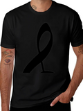 Modern Ribbon Graphic Tee - Black Casual Shirt product image 1