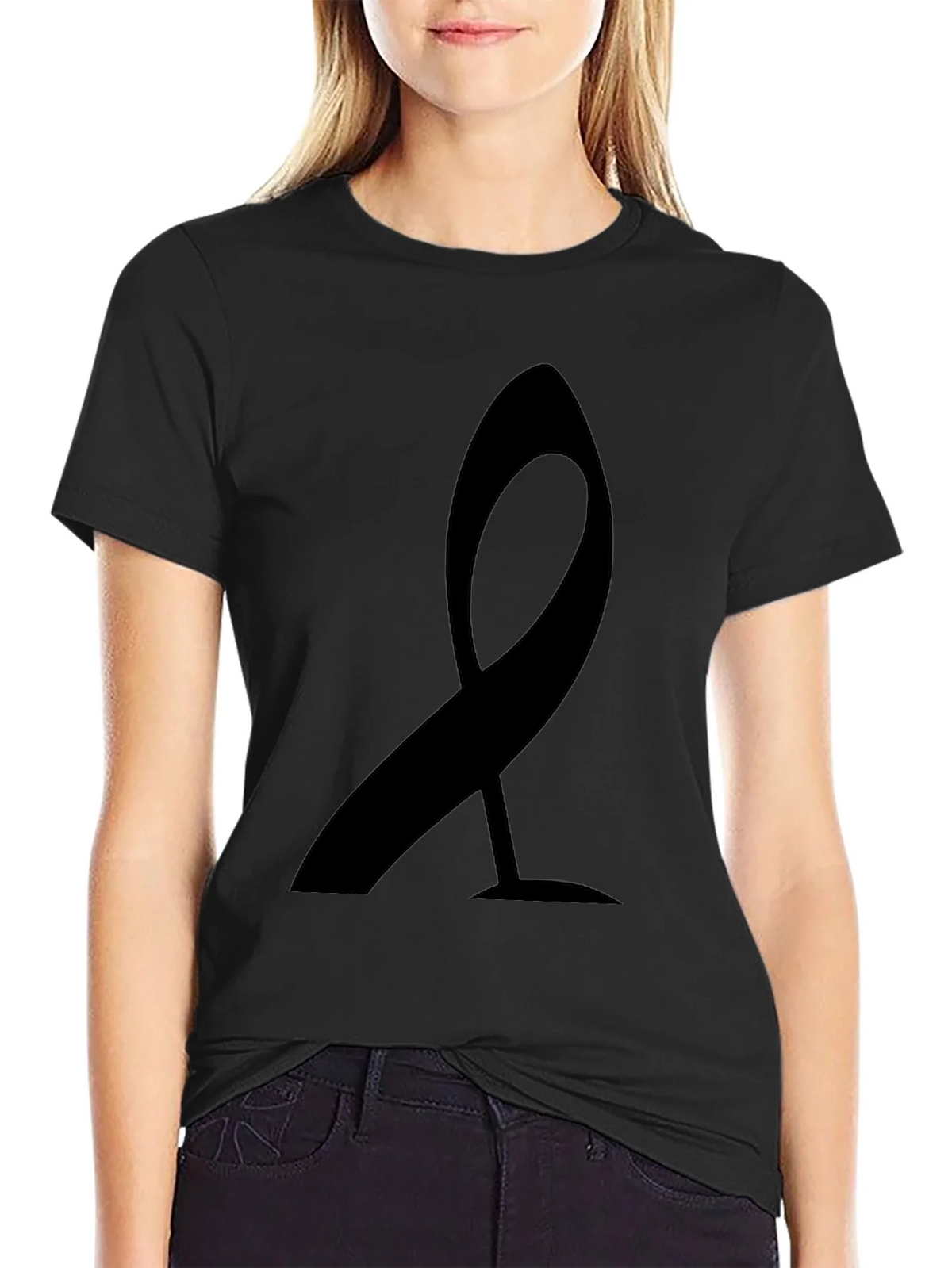 Modern Ribbon Graphic Tee - Black Casual Shirt product image 2