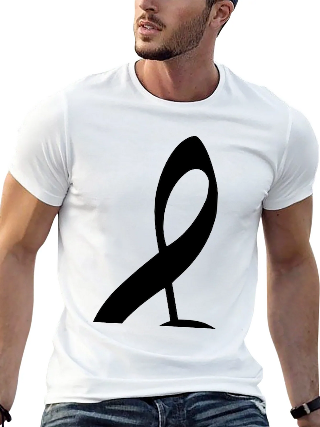 Modern Ribbon Graphic Tee - Black Casual Shirt product image 10