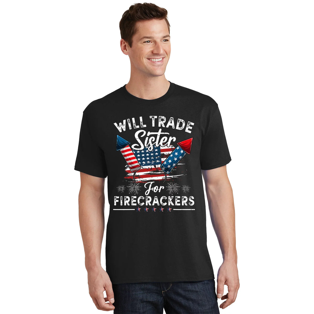 Trade Sister For Firecrackers Funny 4th Of July Kids T-Shirt product image 1