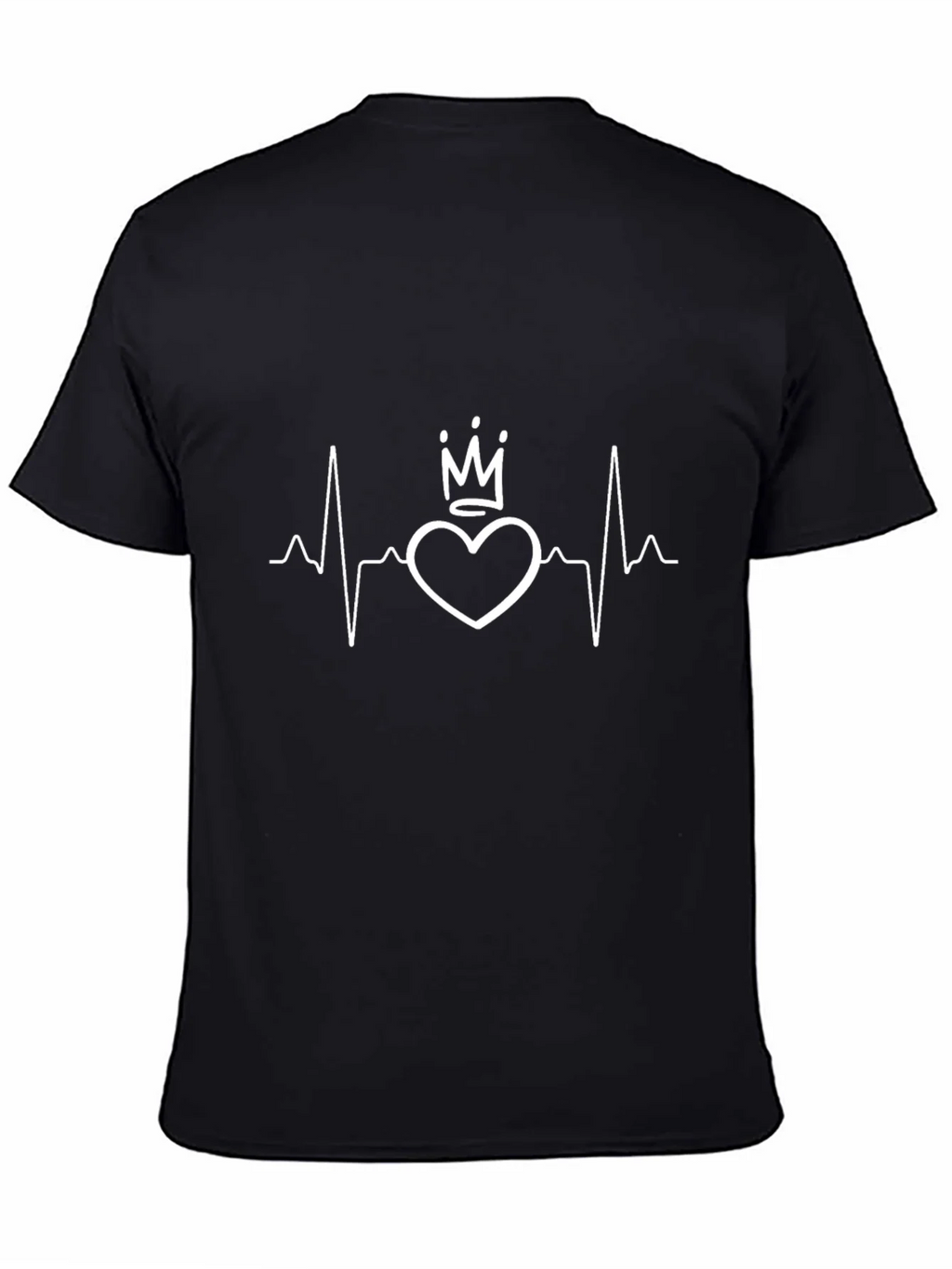 Heartbeat Crown Graphic Tee - Black Cotton product image 4