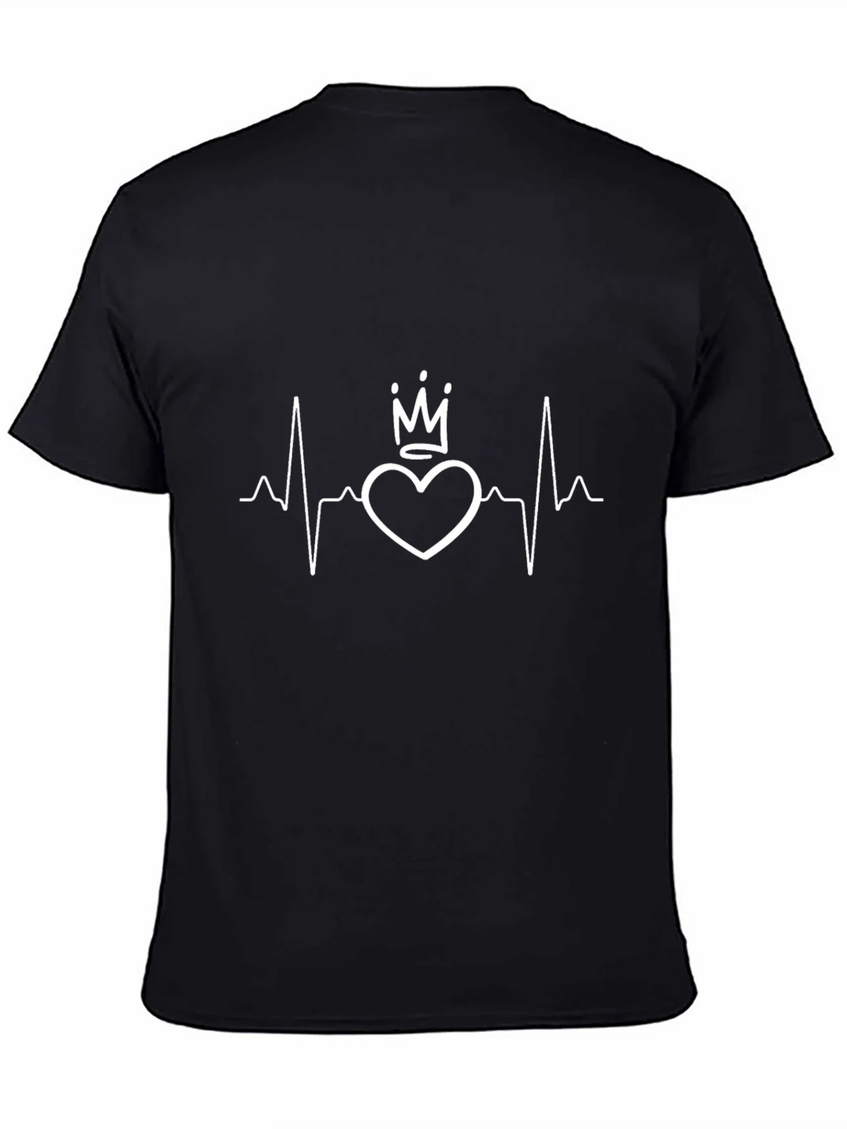 Heartbeat Crown Graphic Tee - Black Cotton product image 4
