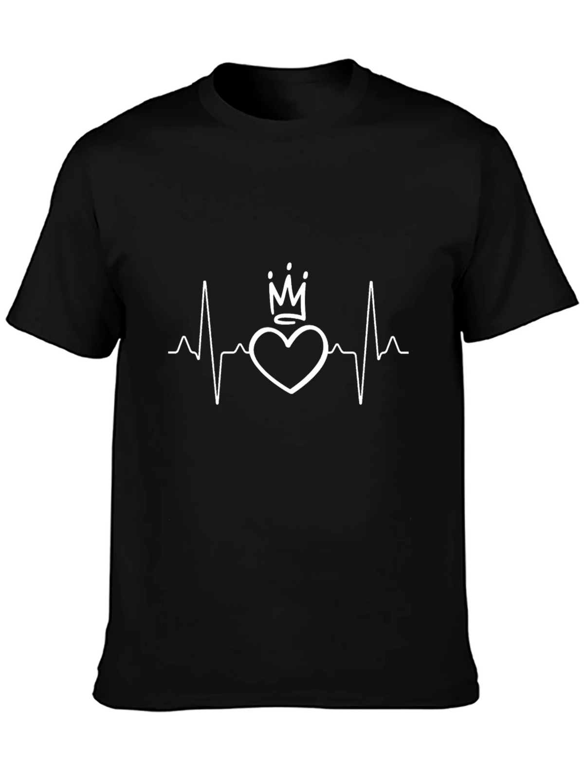 Heartbeat Crown Graphic Tee - Black Cotton product image 3