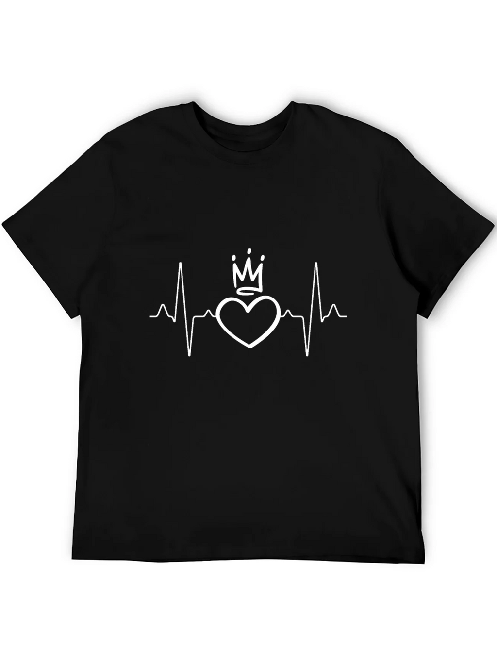 Heartbeat Crown Graphic Tee - Black Cotton product image 5