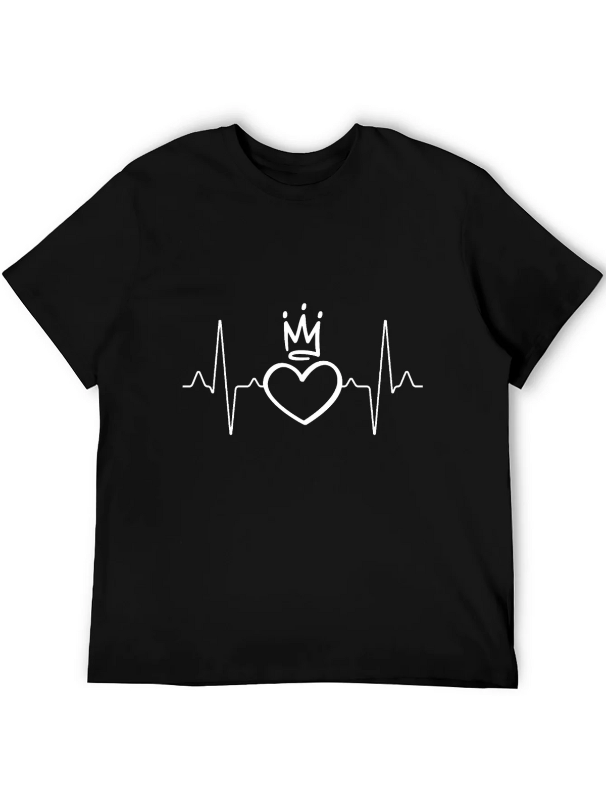 Heartbeat Crown Graphic Tee - Black Cotton product image 5