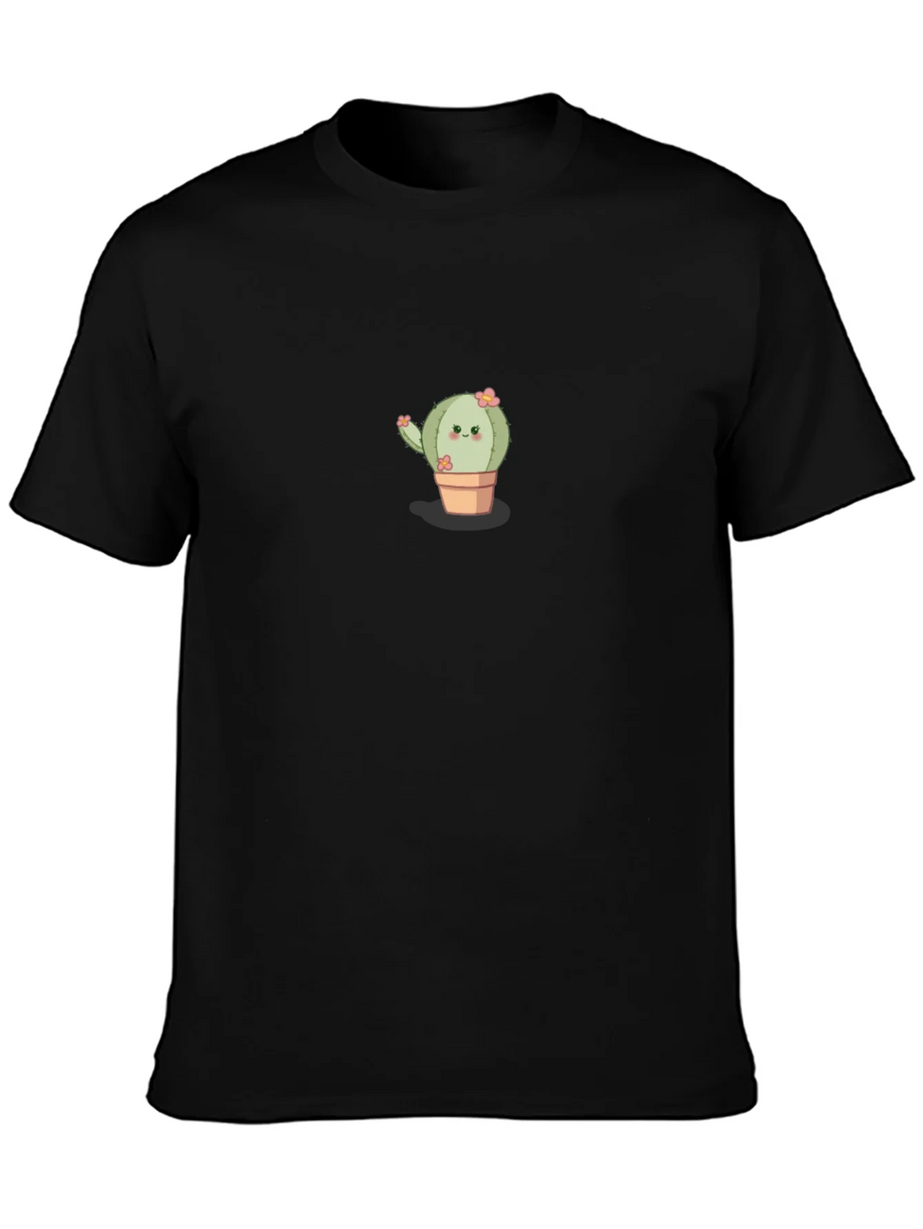 Cute Cactus Graphic Tee - Black Crew Neck T-Shirt product image 3