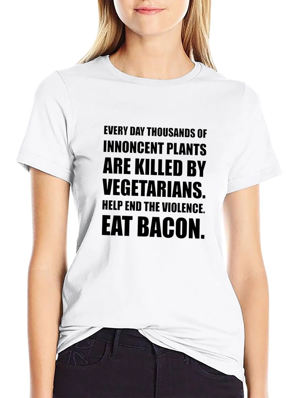 Eat Bacon Slogan Tee - End Plant Violence product image 8