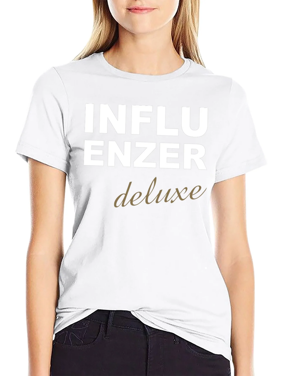 Influencer Deluxe Graphic Tee - Black Cotton T-Shirt product image 8