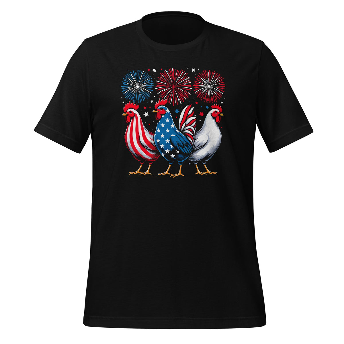 Patriotic Firework Red White Blue Chicken USA Flag July 4th product image 1