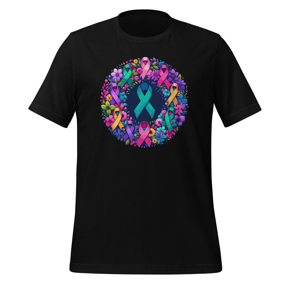 Cancer Awareness Multi-Color Ribbons Hope Wreath Unisex product image 1