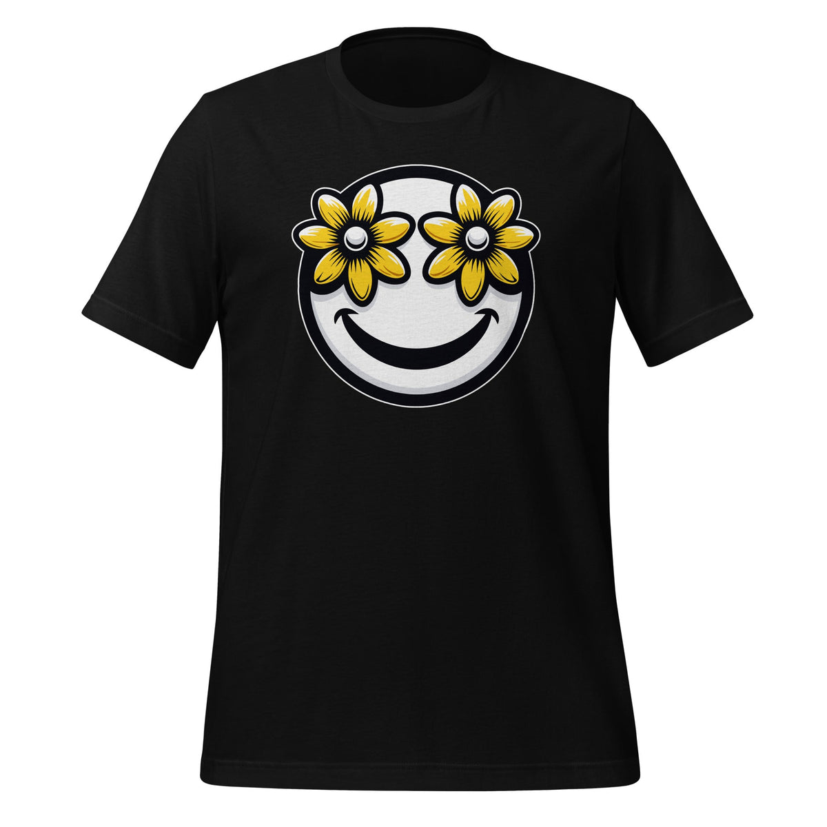 Funny Smiling Flowers Cool Happy Smile Face Unisex T-Shirt product image 1