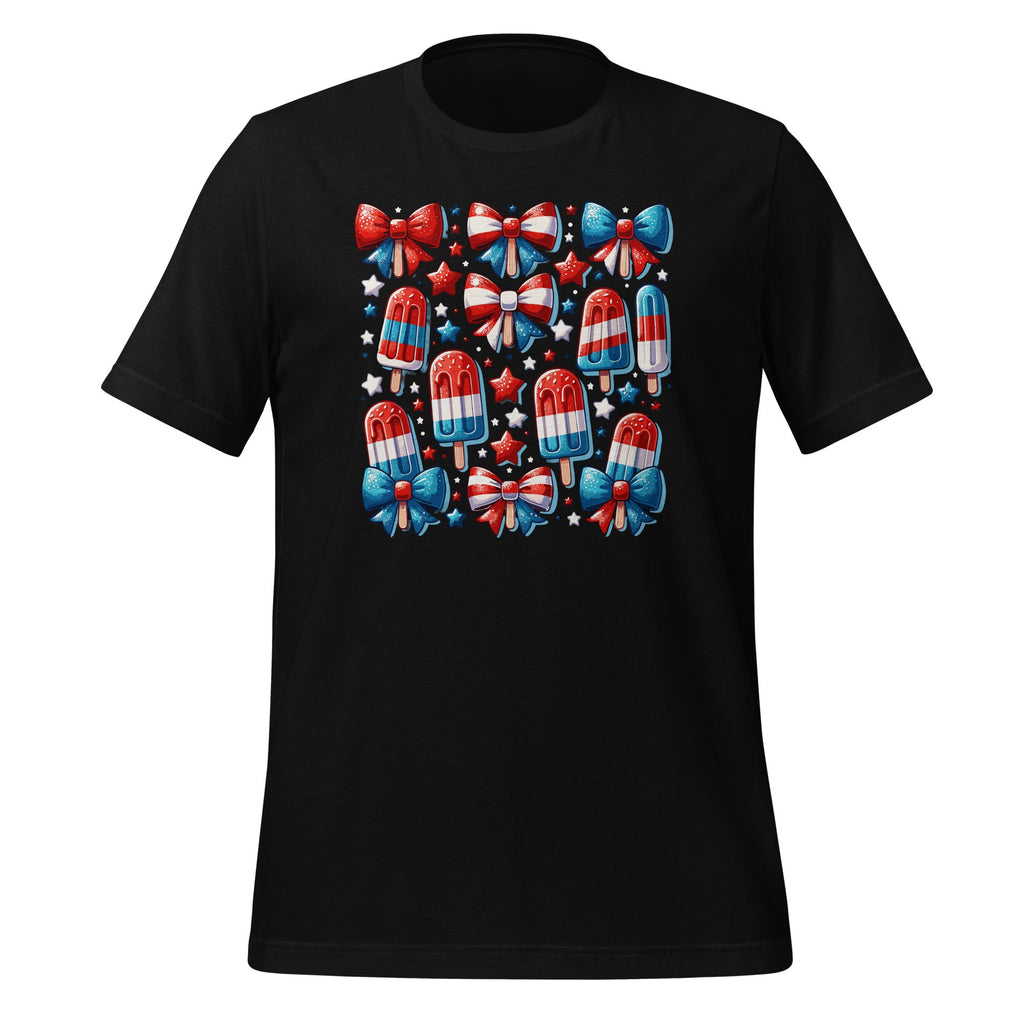 4th of July Cute Popsicle Bows Patriotic American Unisex product image 1