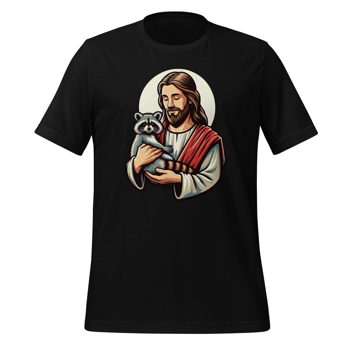 Jesus Holding A Raccoon Trash Eater Christian Unisex T-Shirt product image 1