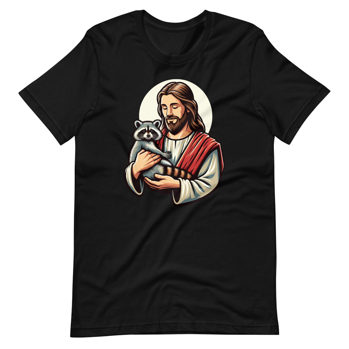Jesus Holding A Raccoon Trash Eater Christian Unisex T-Shirt product image 2